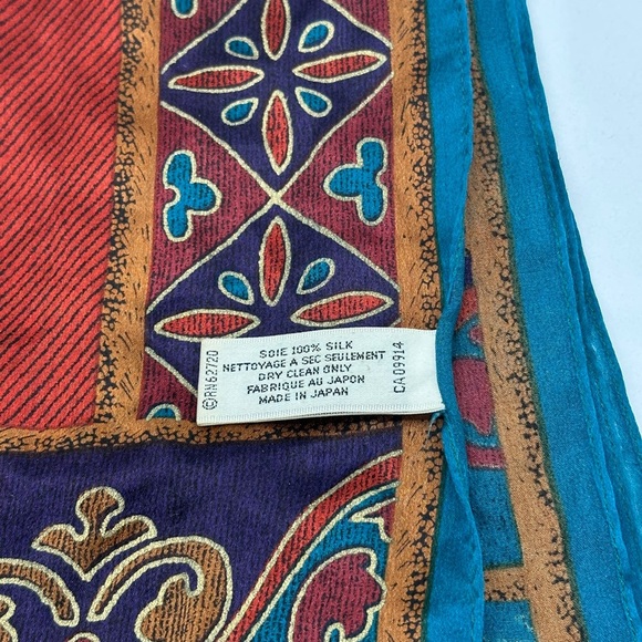 VTG Adrienne Vittadini 100% Silk Floral Scarf 11"x53"Japan - Picture 4 of 7